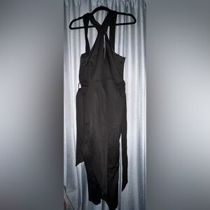 Hanna Nikole Plus Size HalterNeck Sleeveless Wrap Front Party Dress